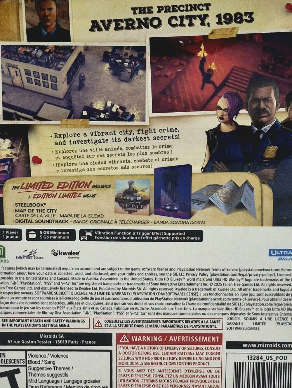 🚔 PS5 The Precinct Limited Edition Steelbook Sealed Map & Soundtrack